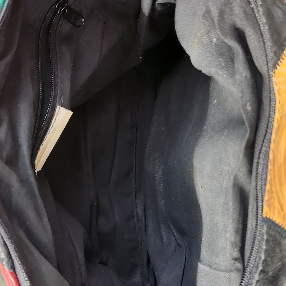 Vtg Genuine Leather Multicolor Patchwork Crossbod… - image 13